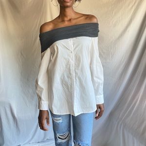 Off the shoulder white top